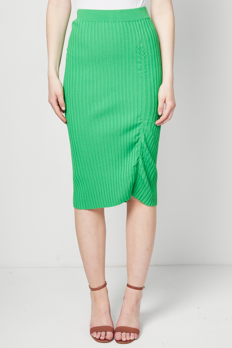 Jupe fourreau taille haute Vert