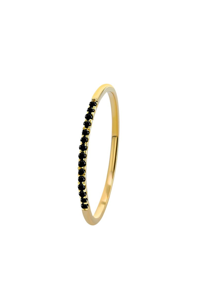 Bague Or jaune et diamants noirs