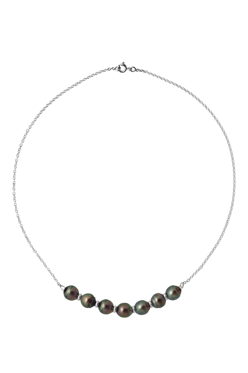 Collier - Or blanc et perles de culture de Tahiti