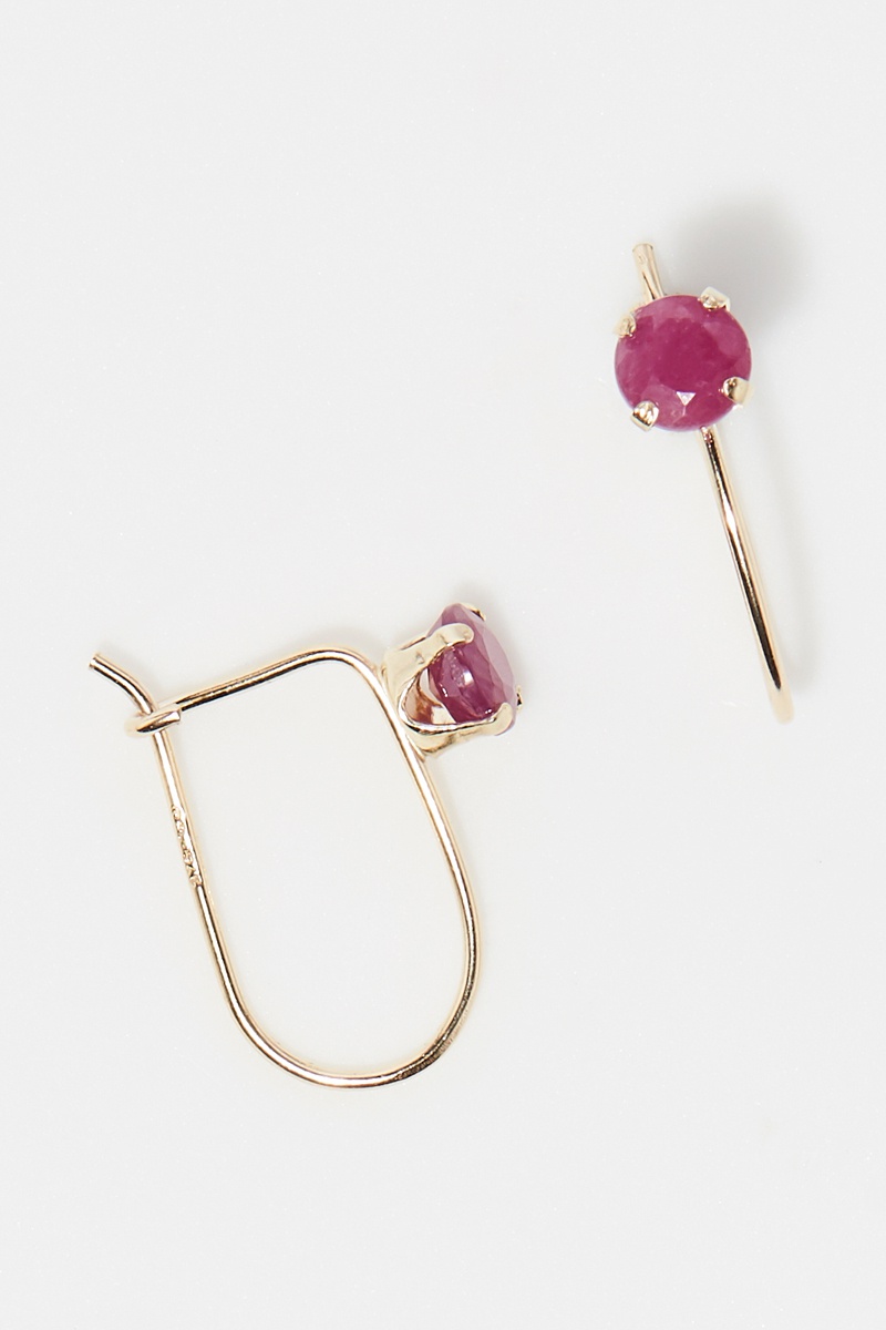 Boucles d'oreilles Rubis envoûtant Or jaune et rubis