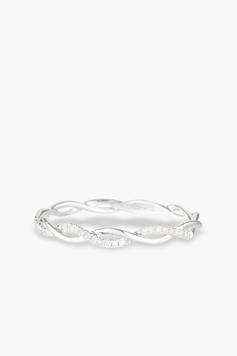 Alliance Entortillement Or blanc et diamants