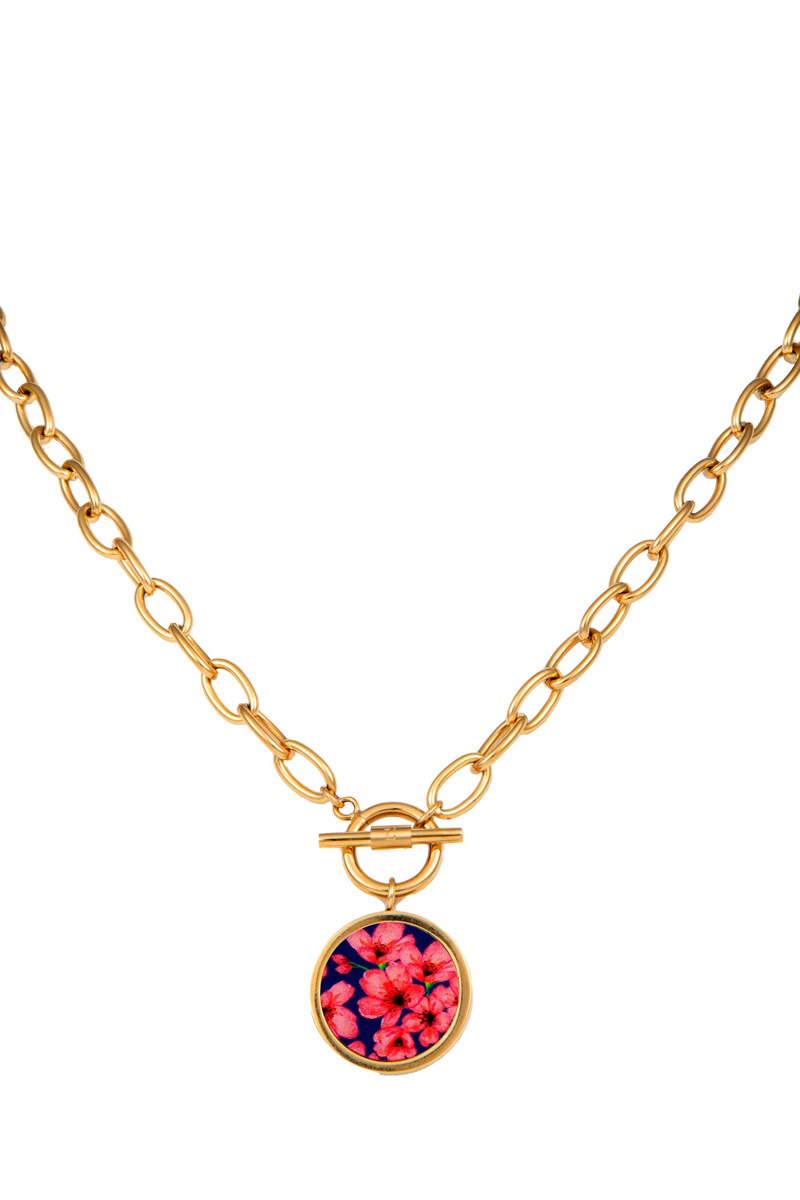 Collier Doré et rose