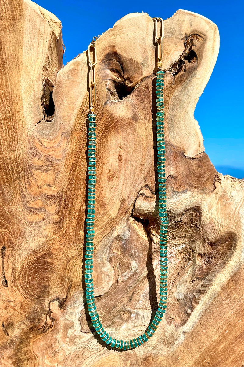 Collier doré à l'or fin jaune Apatites