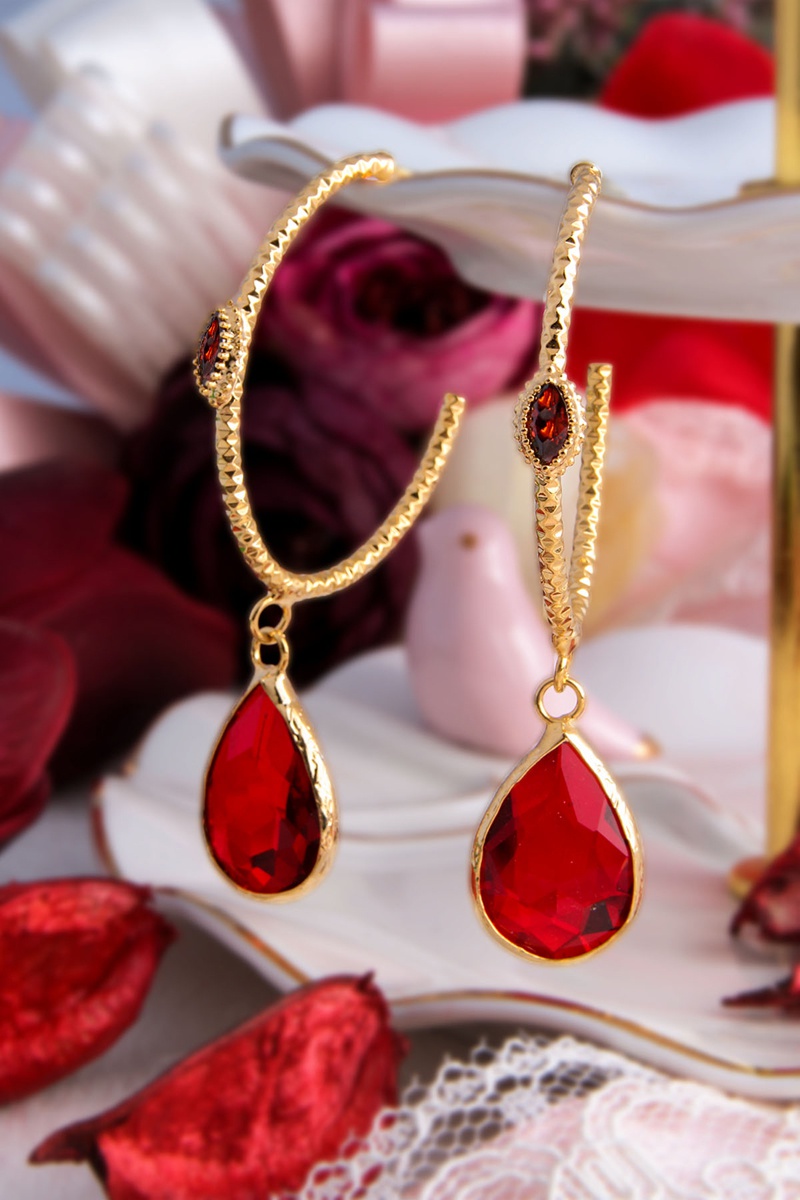 Demi-créoles - Bronze doré à l'or fin jaune et zircons