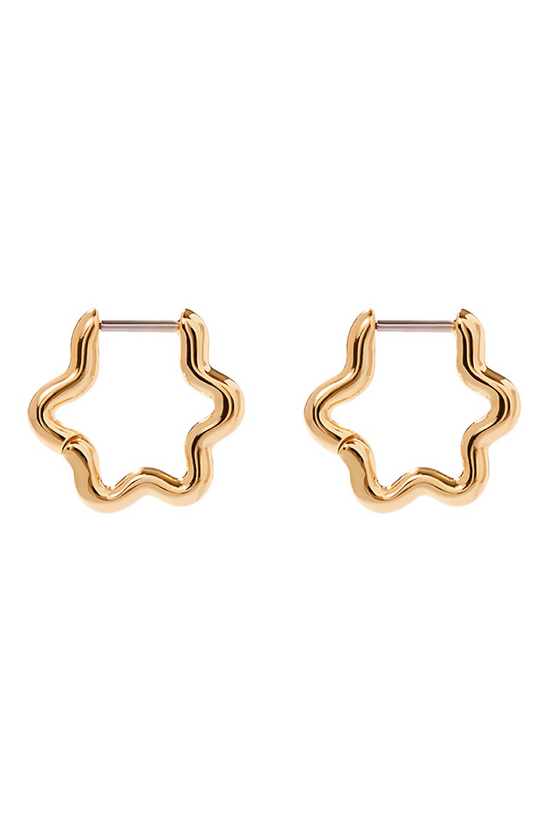  Créoles Onda Small dorées à l'or fin jaune 