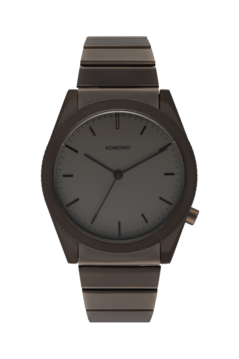 Montre à quartz en acier inoxydable Ray Solid Gun Noir