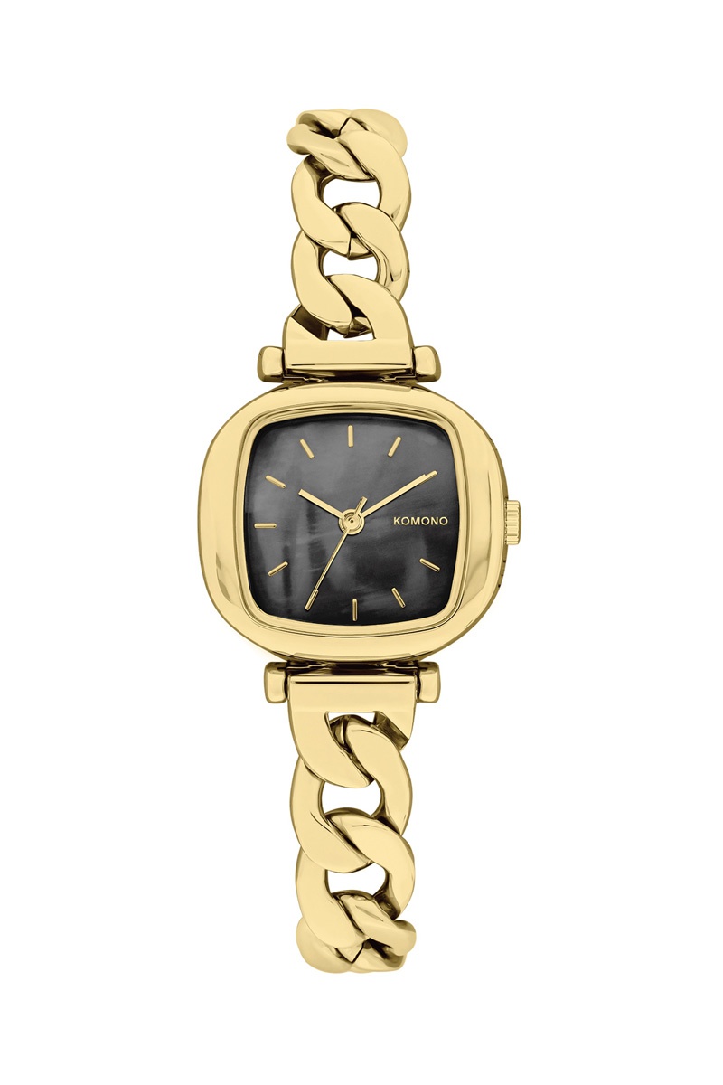 Montre à quartz en acier inoxydable Moneypenny Revolt Gold Black Doré et noir