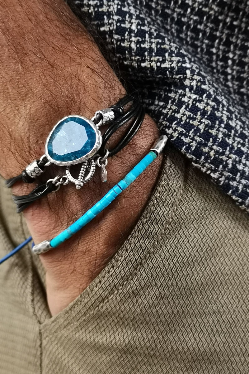 Bracelet Chris Argent et apatite néon