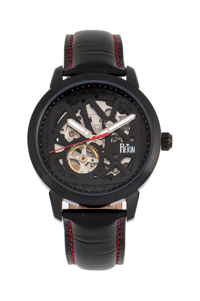 Montre automatique en cuir Rudolf Noir