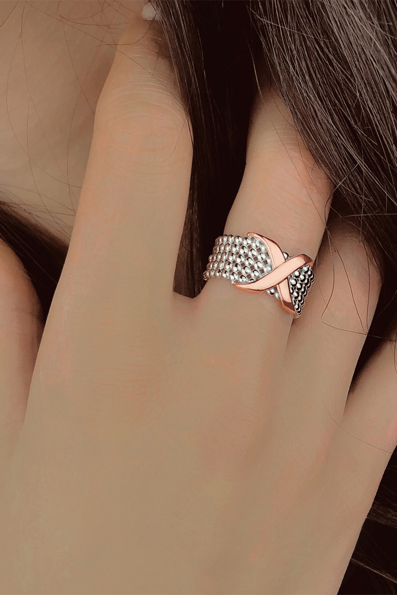 Bague Argent et plaqué or rose