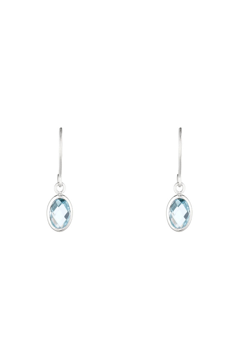 Boucles d'Oreilles Blue Kai Or Blanc et topazes