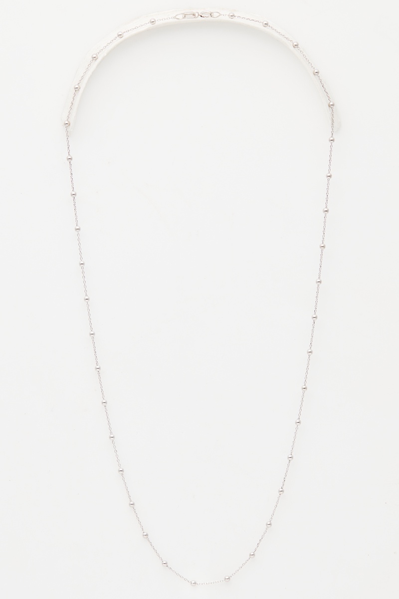 Chaîne Boules Or blanc