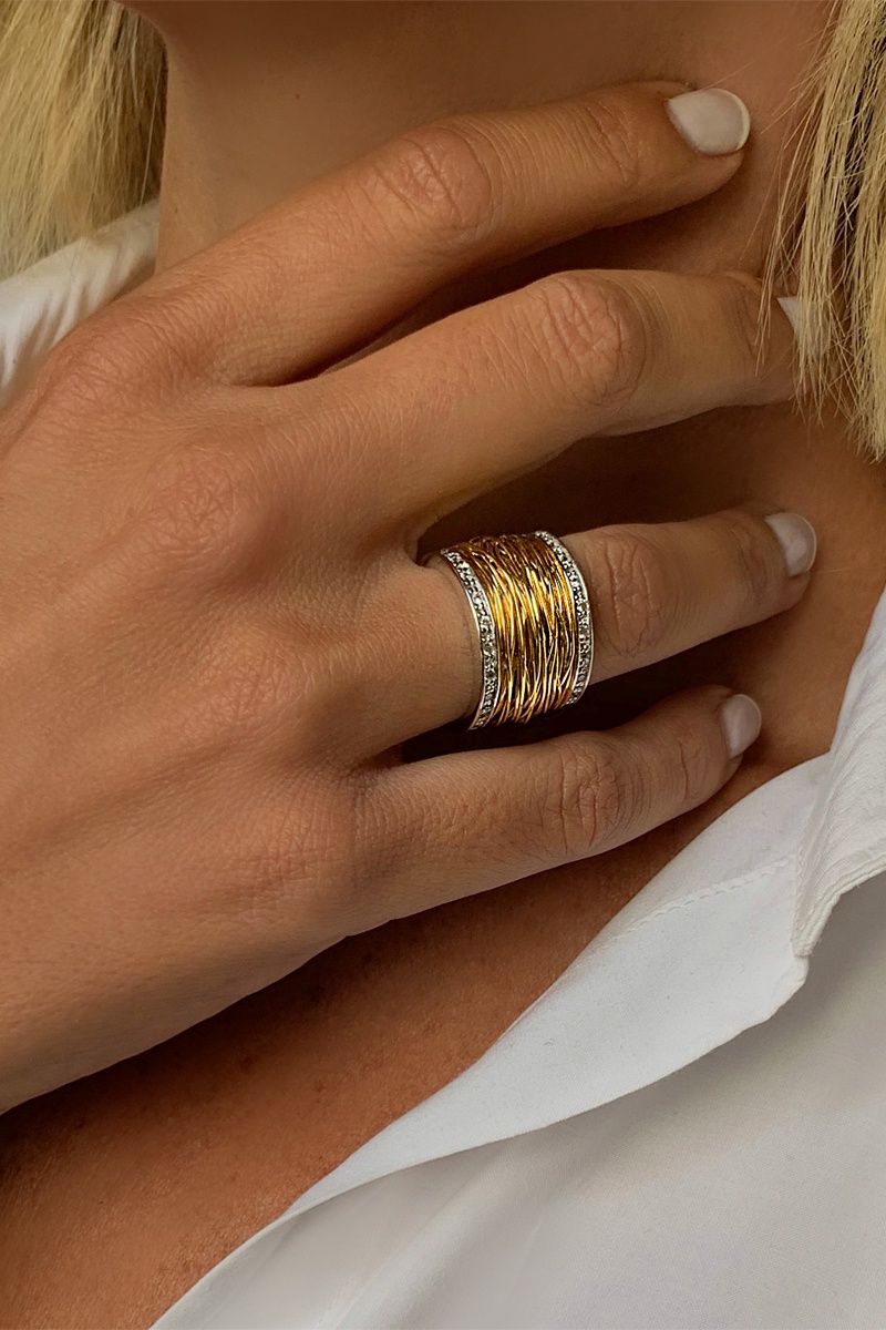 Bague Argent et plaqué or jaune