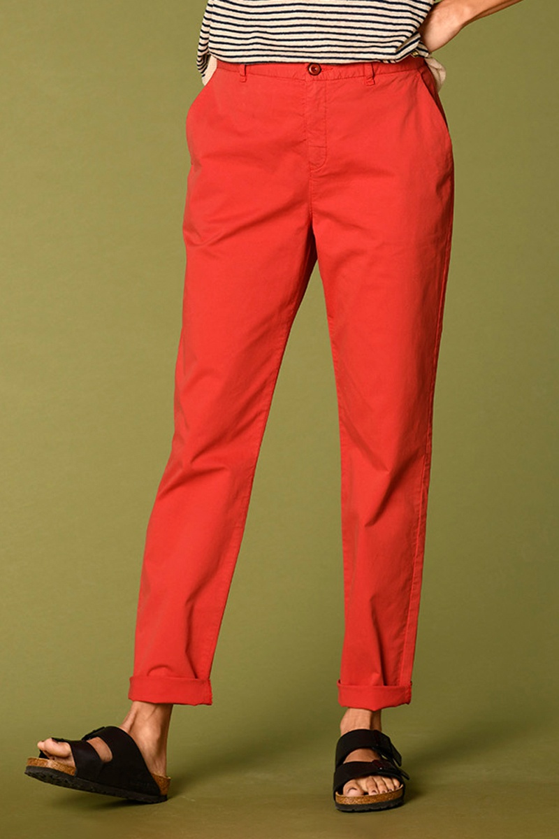 Pantalon droit Morgan Rouge