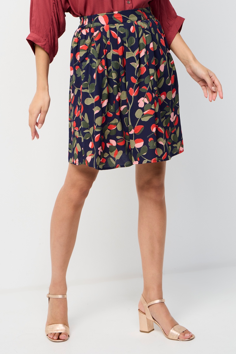 Jupe droite Madina Bleu marine