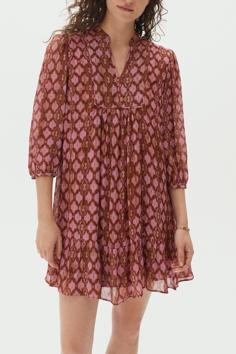 Robe taille basse Galilee Rose clair et taupe