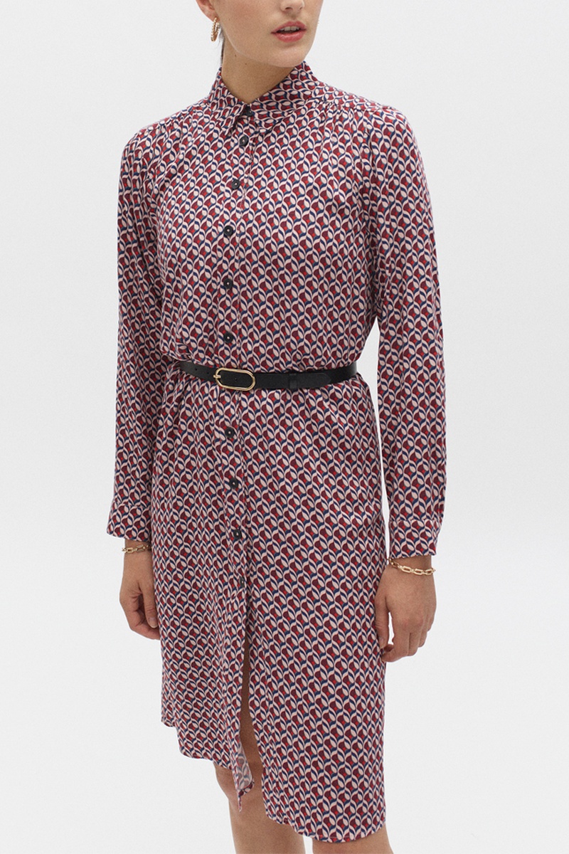 Robe chemise Pastel Bordeaux et rose pâle