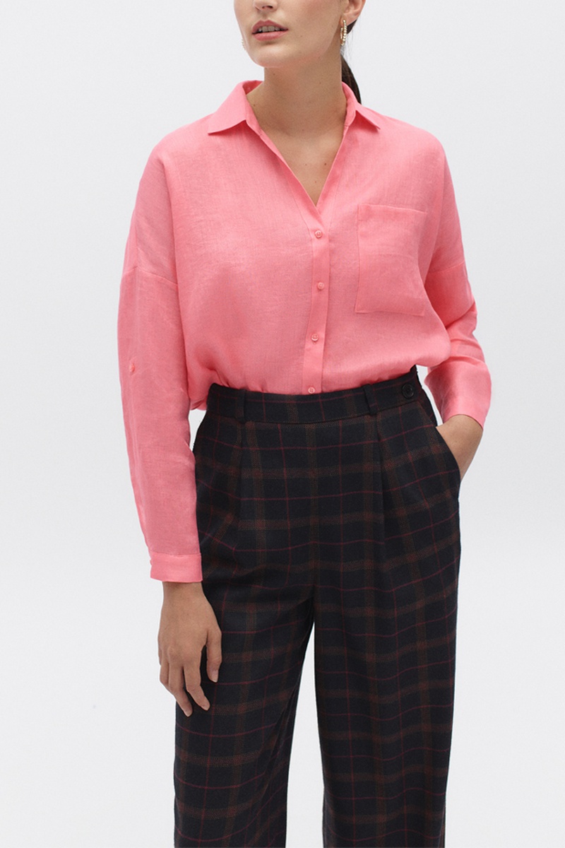 Chemisier 100% lin Sandy Rose