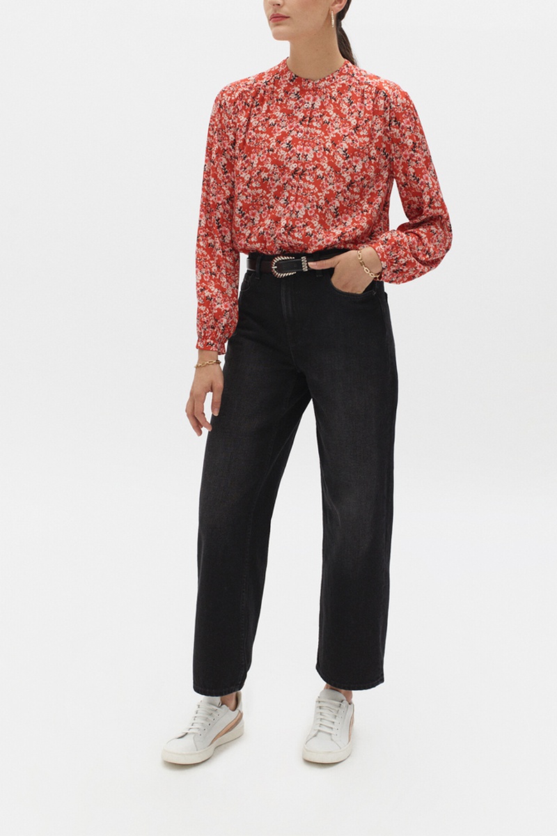 Chemisier Molly Corail et écru