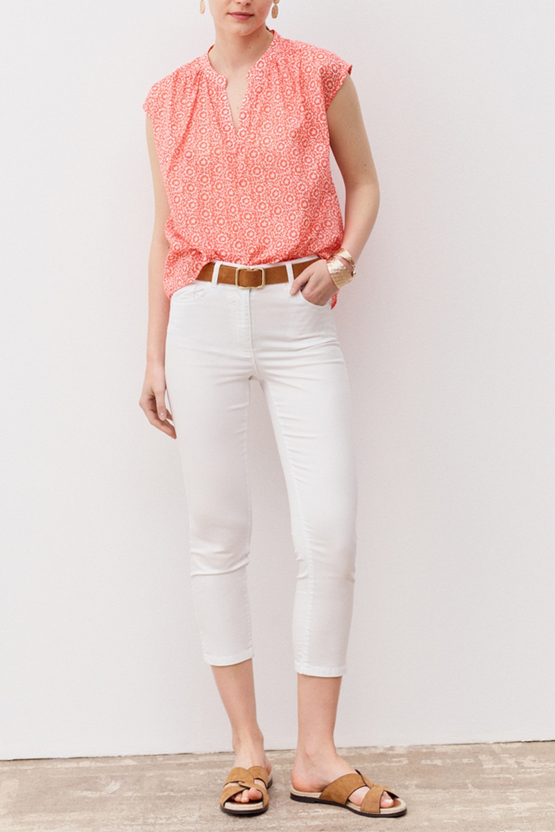 Blouse Elio Rouge et blanc