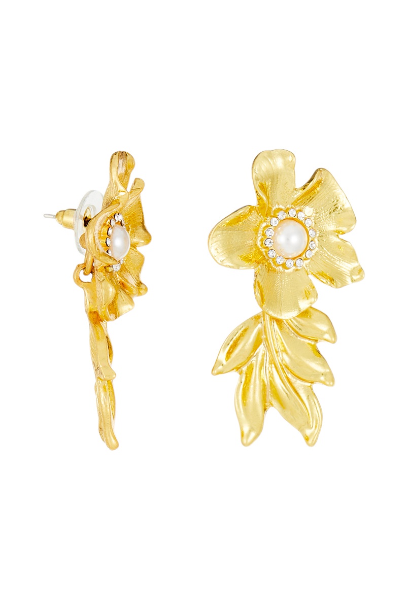 Boucles d'oreilles Doré et blanc