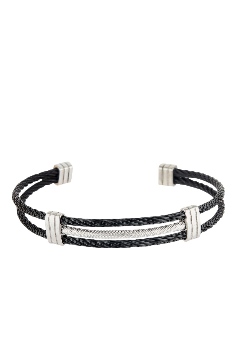 Jonc Noir et argenté