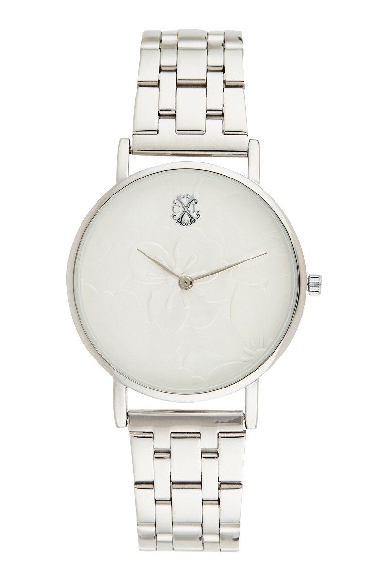 Montre à quartz en alliage Argenté et blanc