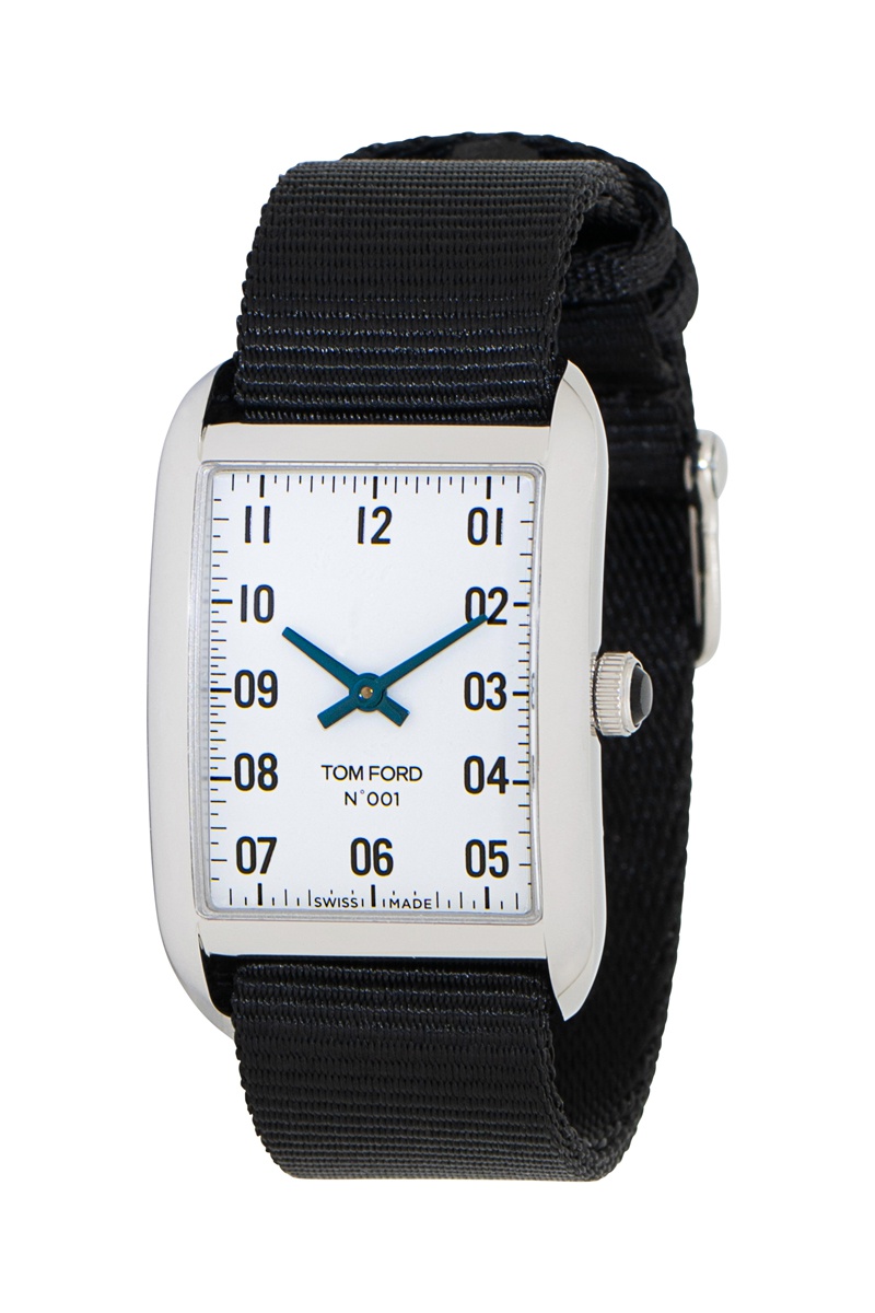 Montre à quartz en nylon Tom Ford 001 - Noir et blanc