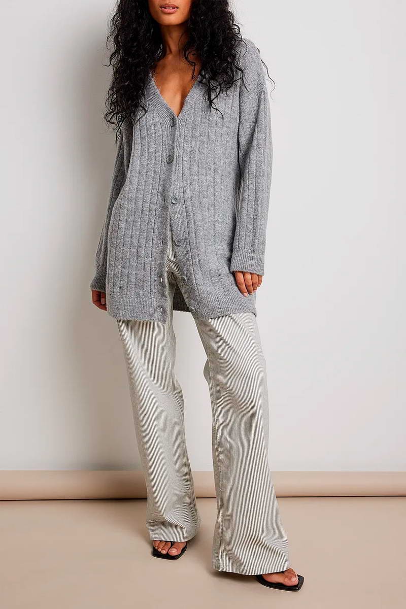 Gilet long Gris clair chiné