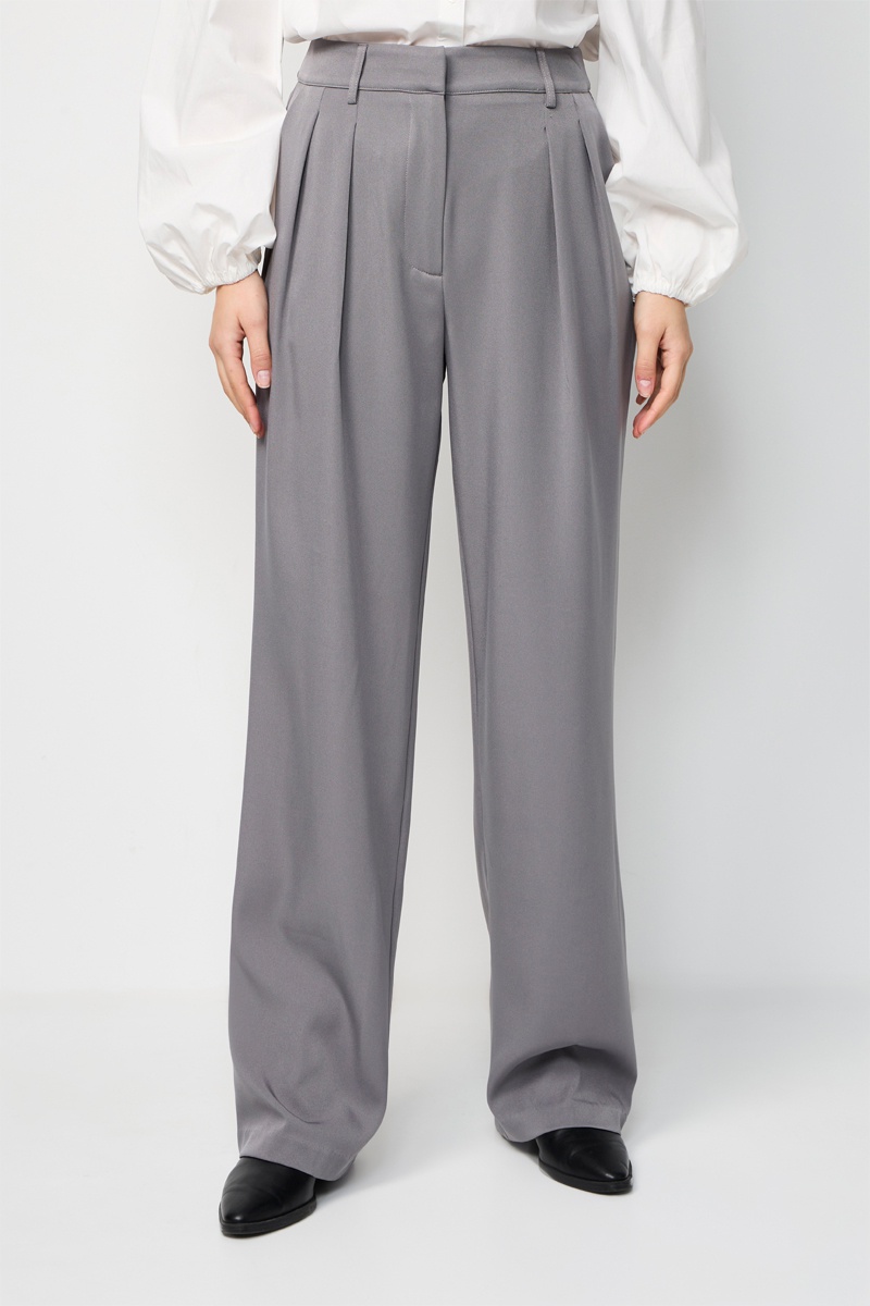 Pantalon wide legs Gris