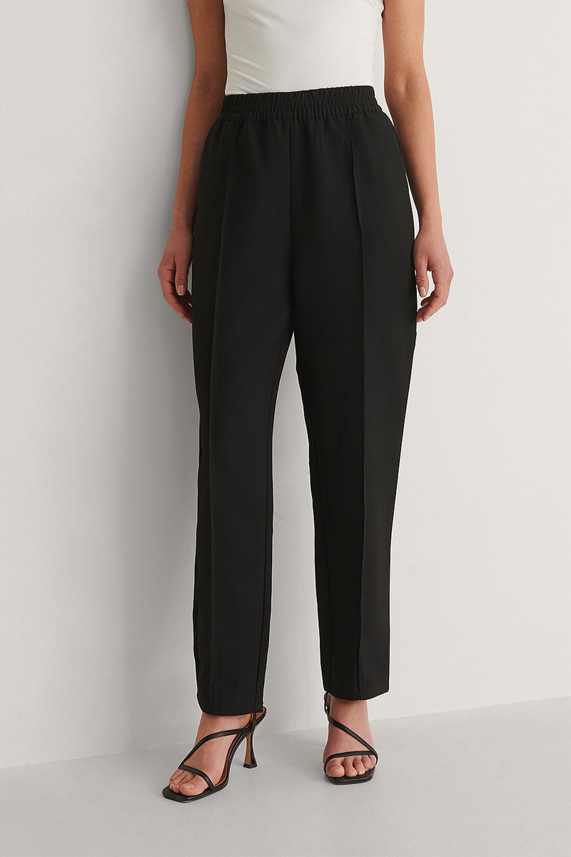 Pantalon wide legs taille haute Noir