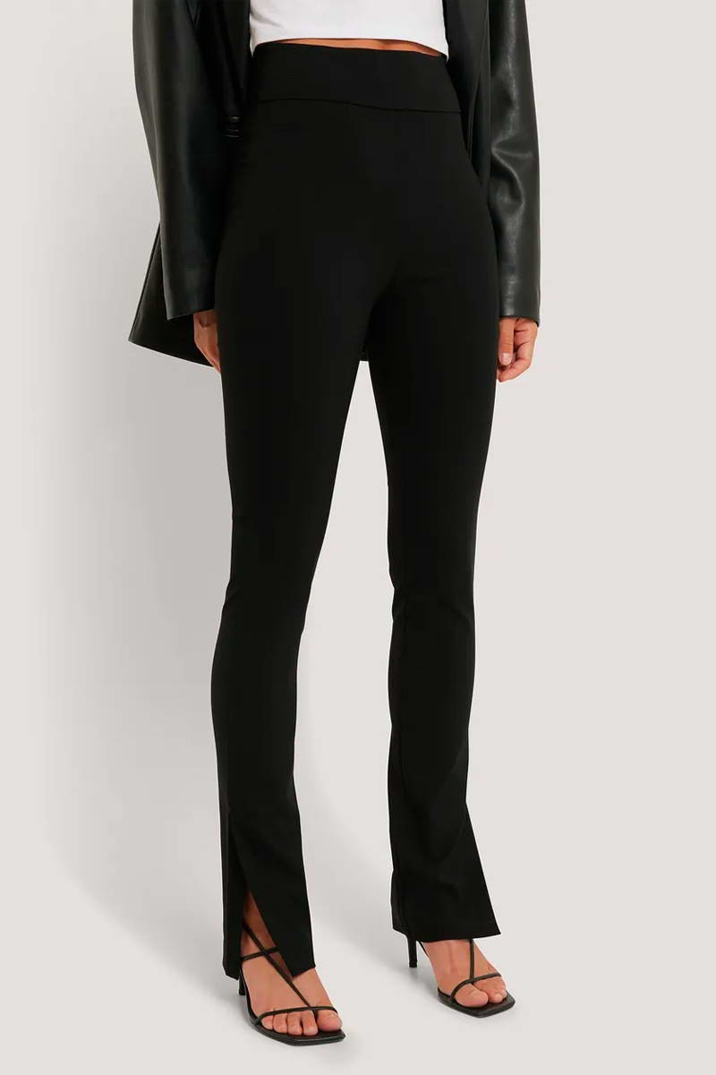 Pantalon bootcut taille haute Noir