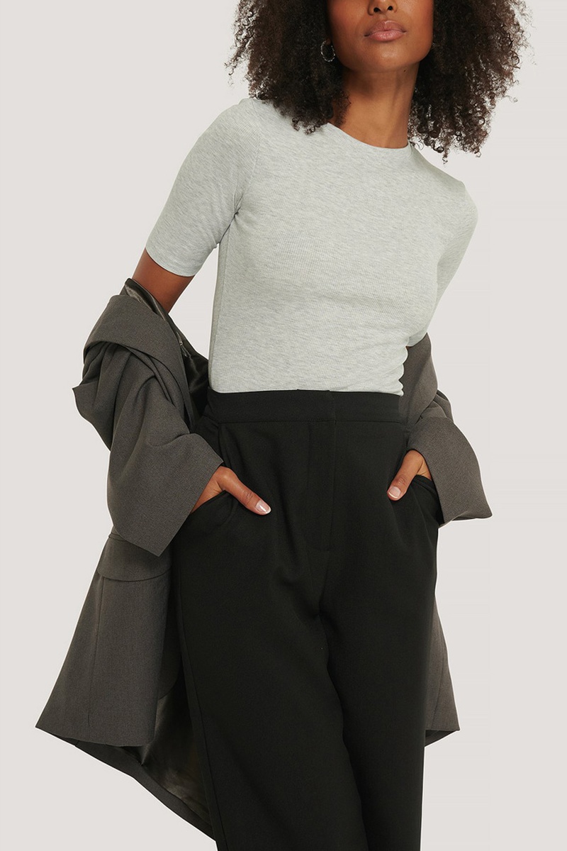 Top Gris clair chiné