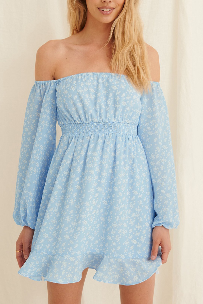 Robe patineuse Ciel et blanc