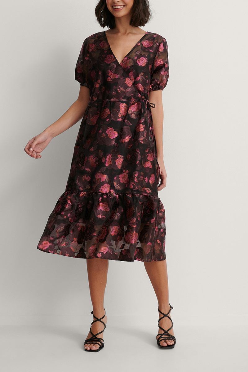 Robe courte Noir et rose