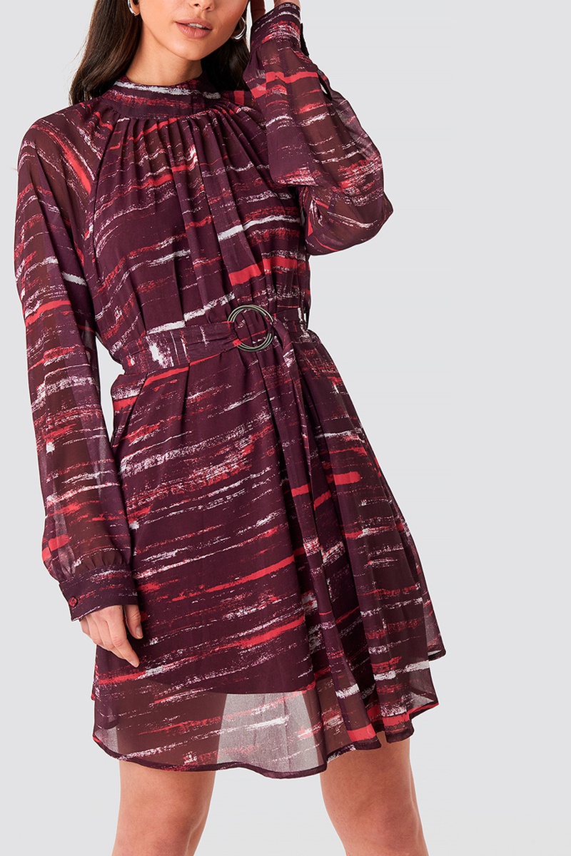 Robe patineuse Bordeaux et blanc