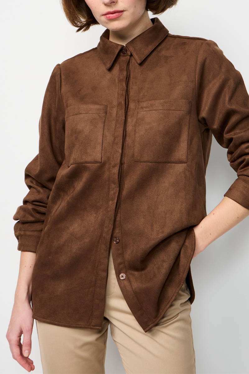 Surchemise en velours Marron