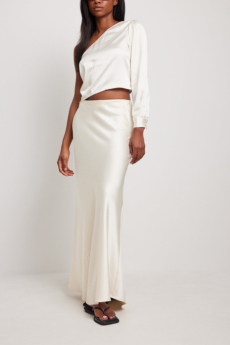 Blouse asymétrique en coton biologique Blanc