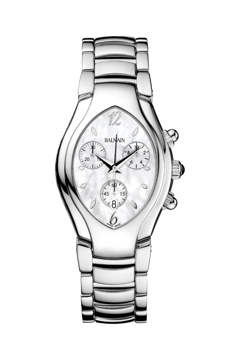 Montre à quartz en acier et nacre Excessive Chrono Lady - Chronographe