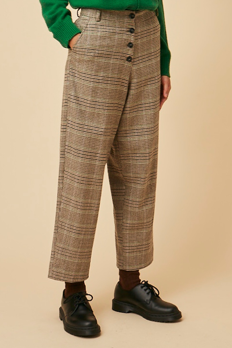 Pantalon en laine vierge Sya - Marron