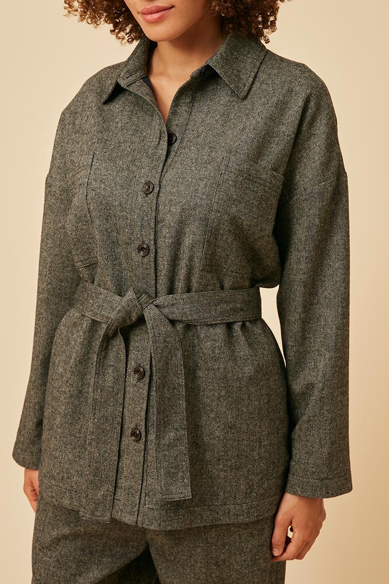 Veste en laine Sperence - Vert chiné