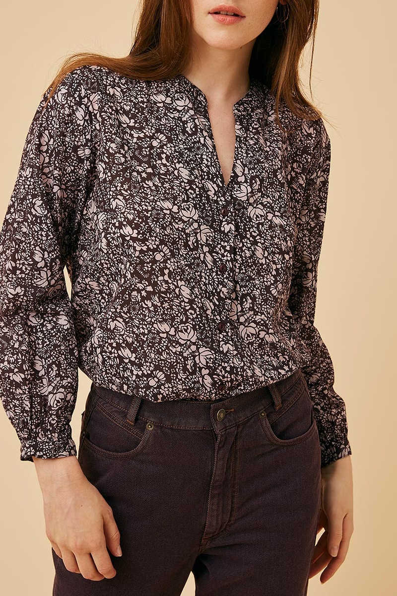 Chemisier Sarry - Marron et écru