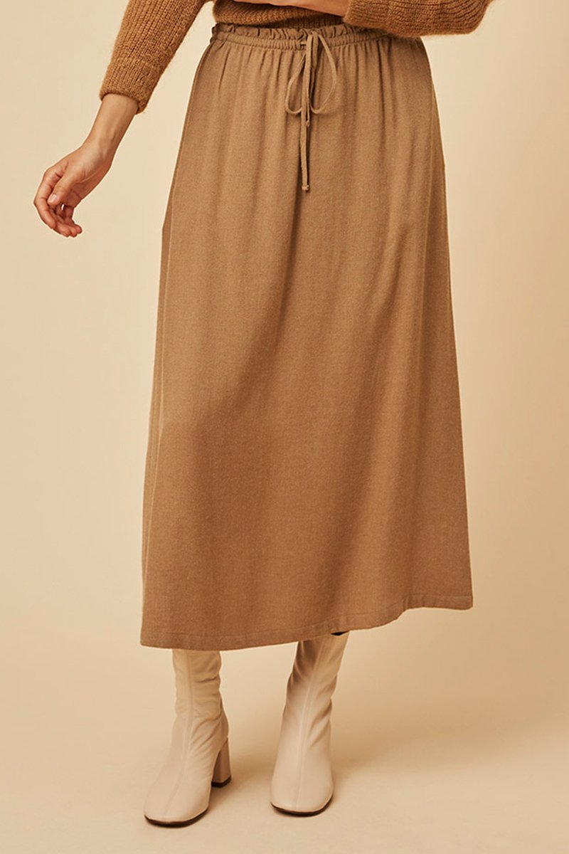 Jupe midi taille haute Soriane - Marron