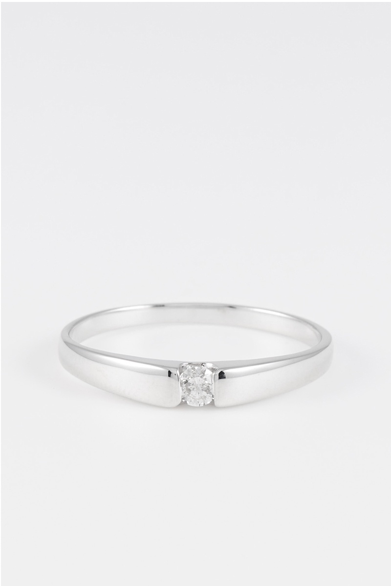 Solitaire Or blanc et diamant