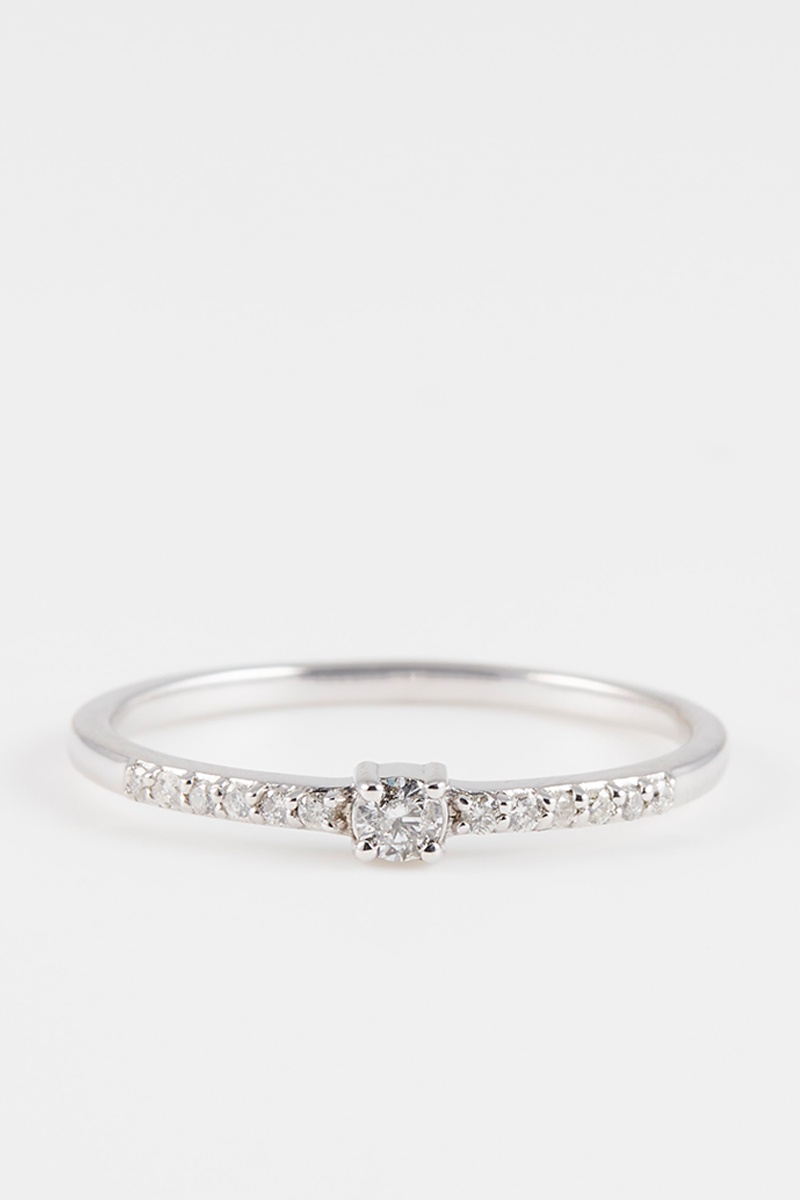 Solitaire Or blanc et diamants