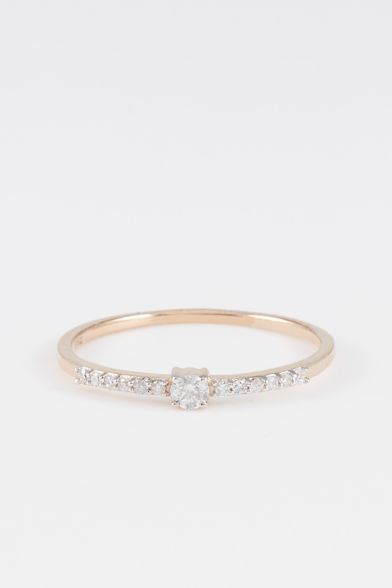 Solitaire Or jaune et diamants