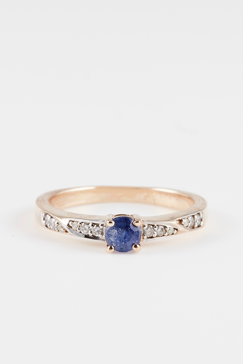 Bague Or jaune, diamants et saphir