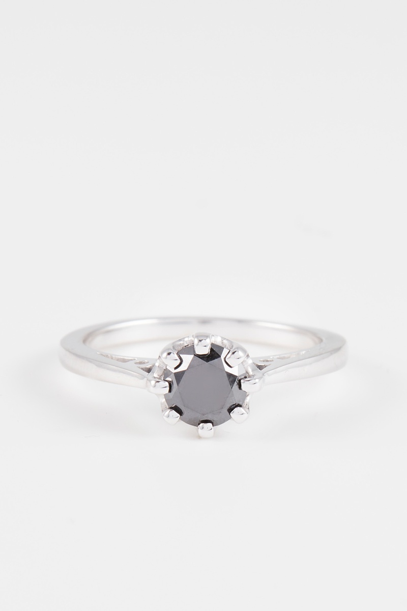 Solitaire Or blanc et diamant