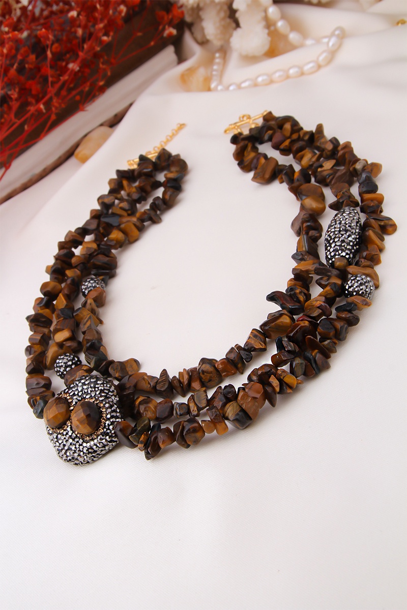 Collier doré à l'or jaune Oeil-de-tigre