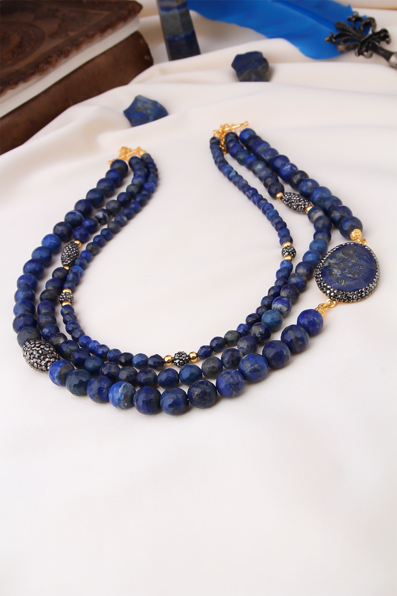 Collier doré à l'or jaune Labradorite